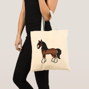 Tote Bag Cheval Gypsy Vanner / Shire / Clydesdale brun