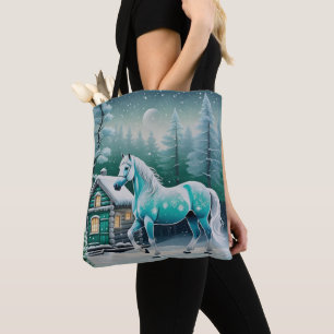Tote Bag Cheval magique en forêt enchantée