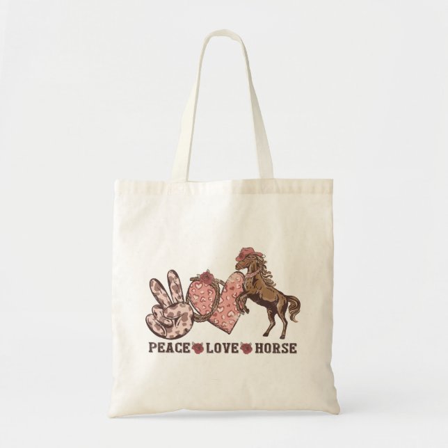 Tote Bag Cheval Peace Love (Devant)