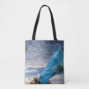 Tote Bag Cheval peint et ciel matinal sur un