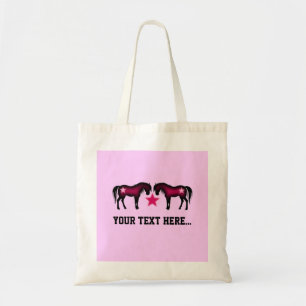 Tote Bag Cheval personnalisé Girly rose