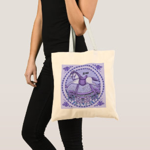 Tote Bag Cheval-roche violet Rose