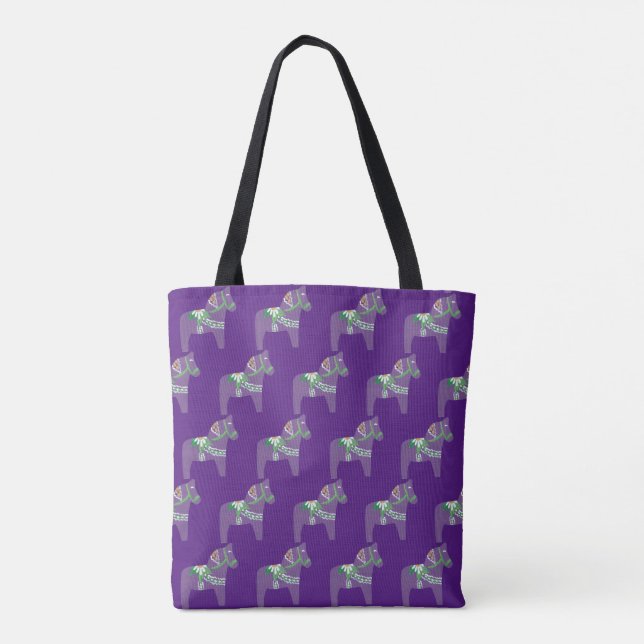 Tote Bag Chevaux Dala Violet (Dos)