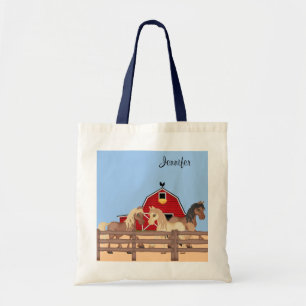 Tote Bag Chevaux dans une ferme