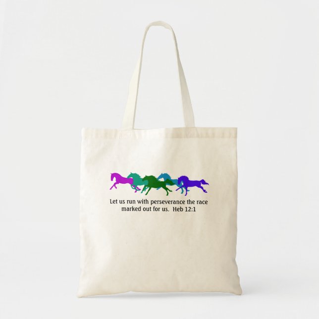 Tote Bag Chevaux de 12:1 d'Hébreux (Devant)
