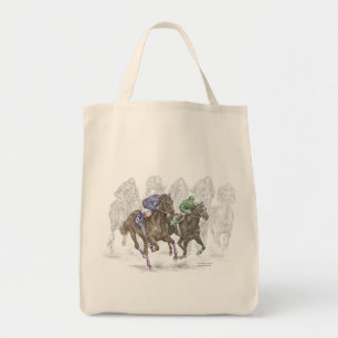 Tote Bag Chevaux de course à la galopante