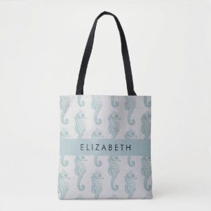 Tote Bag Chevaux de mer tropicaux, Motif hippocampe, Votre