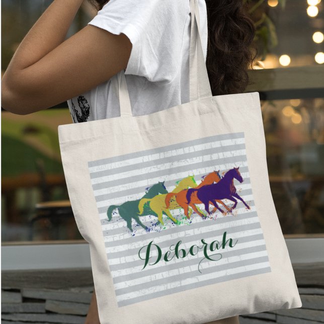 Tote Bag Chevaux de nom personnalisés (Créateur téléchargé)
