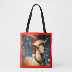 Tote Bag Chèvre de Noël 2