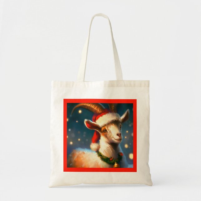 Tote Bag Chèvre de Noël 2 (Devant)