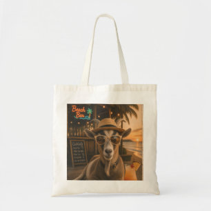 Tote Bag Chèvre de plage cool avec cocktail