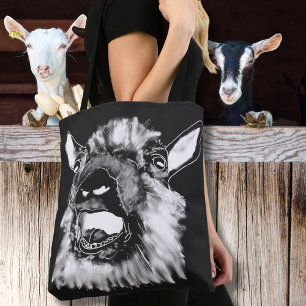 Tote Bag Chèvre Hurleuse Drôle Jazzy Monochrome Animal Biza
