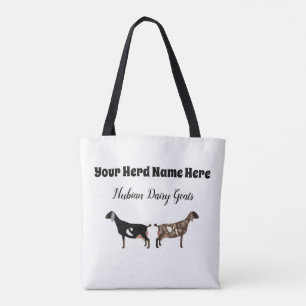 Tote Bag Chèvre laitière nubienne personnalisée