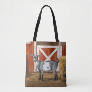 Tote Bag Chèvre tachetée gris mou
