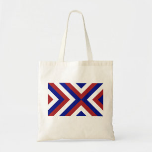 Tote Bag Chevron rouge, blanc et bleu