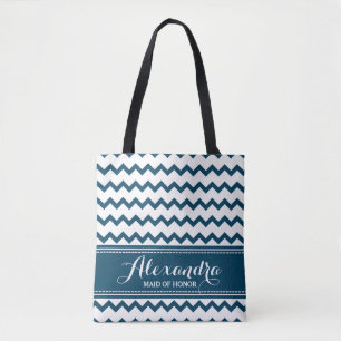 Tote Bag Chevron Zig Zag Wedding Party Fourre-tout (marine)