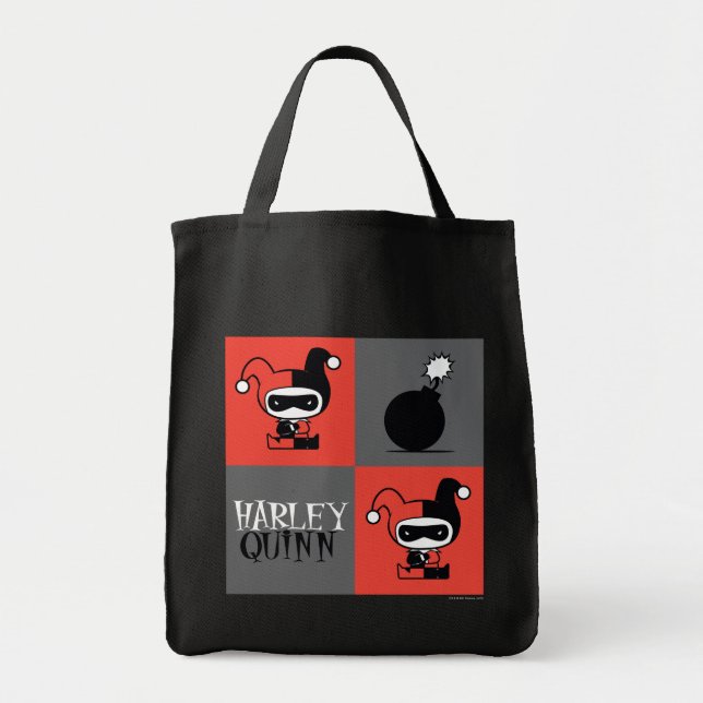 Tote Bag Chibi Harley Quinn Checker Motif (Devant)