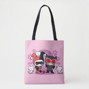 Tote Bag Chibi Harley Quinn Et Chibi Catwoman Avec Des Chat
