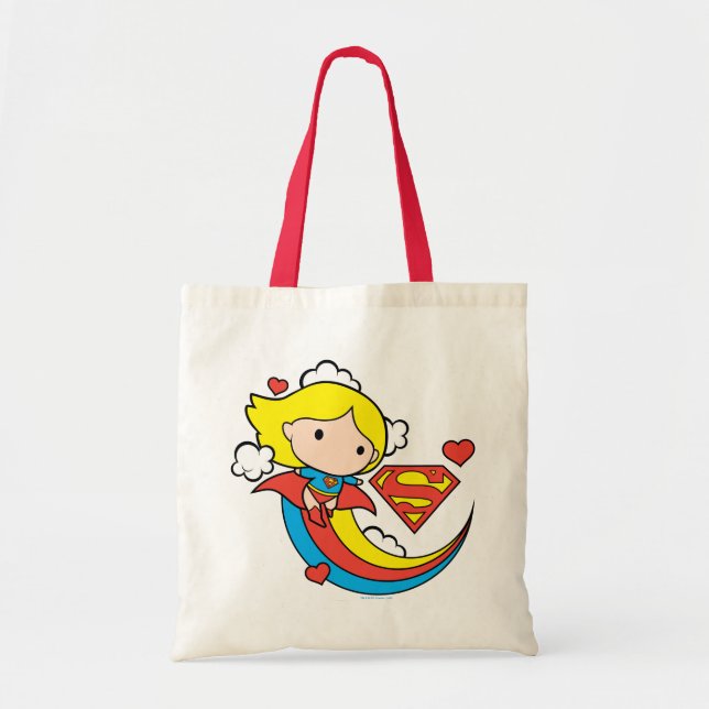Tote Bag Chibi Supergirl volant arc-en-ciel (Devant)