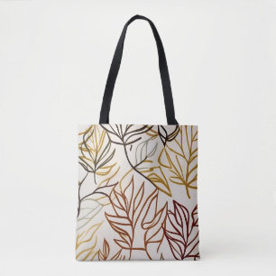 Tote Bag Chic boho automne feuilles vecteur abstrait