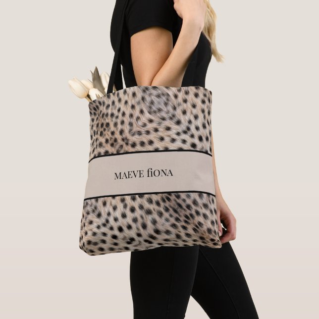 Tote Bag Chic Cheetah Personnalisé (De près)