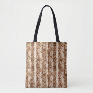 Tote Bag Chic Crème Brown Faux Tissus