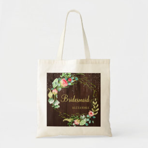 Tote Bag Chic floral rustique mariage bridesmaid