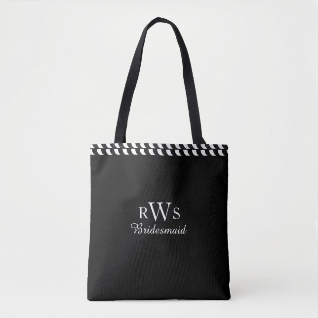 TOTE BAG CHIC FOURRE-TOUT_MODERNE MARIAGE NOIR ET BLANC (Devant)