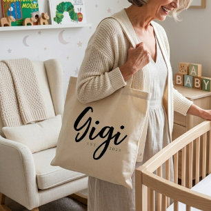 Tote Bag Chic Gigi EST Année Écriture Minimaliste Quotidien