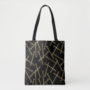 Tote Bag Chic Gold Bobby Pins Noir