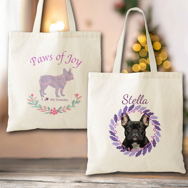Tote Bag Chic Lavender French Bulldog | Custom Christmas (Créateur téléchargé)