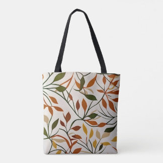 Tote Bag Chic ligne boho art automne feuilles vecteur abstr