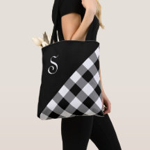 Chic Monogramme Noir Blanc Buffalo Vérifier Géomét