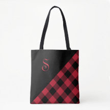 Chic Monogramme Rouge Buffle noir Vérifier géométr