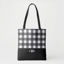 Chic noir blanc Buffle plaqué avec Monogramme