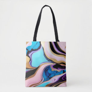 Tote Bag Chic Pastel violet or rose bleu Faux Marble