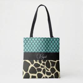 Tote Bag Chic Quatrefoil Giraffe Impression personnalisée