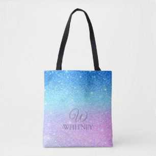 Tote Bag Chic Violet Ombré Bleu Pailleté Moderne