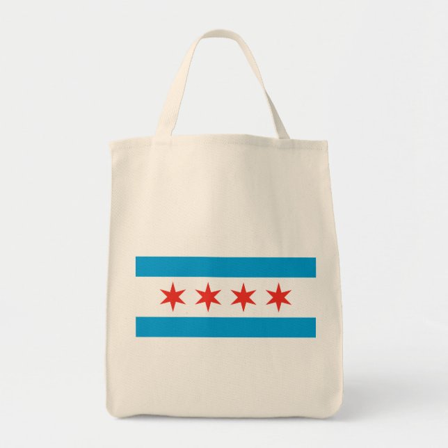 Tote Bag Chicago Drapeau de l'épicerie Fourre-tout (Devant)
