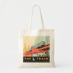 Tote Bag Chicago, IL - Train "L"