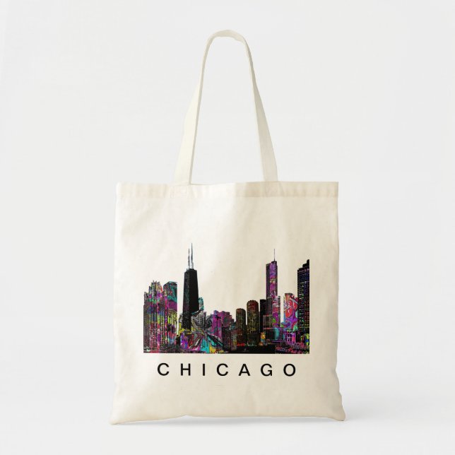 Tote Bag Chicago, Illinois en graffiti (Devant)