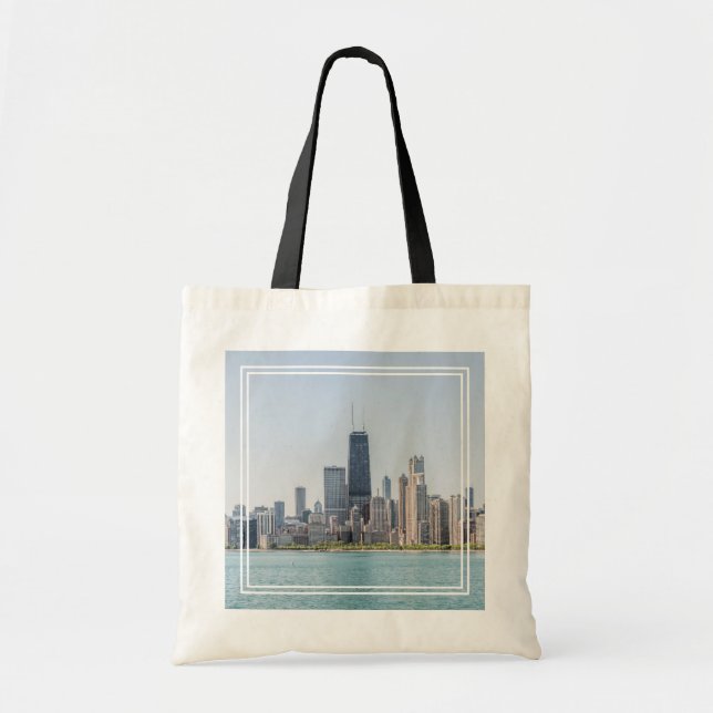 Tote Bag Chicago Skyline Avec Le Lac Michigan (Devant)