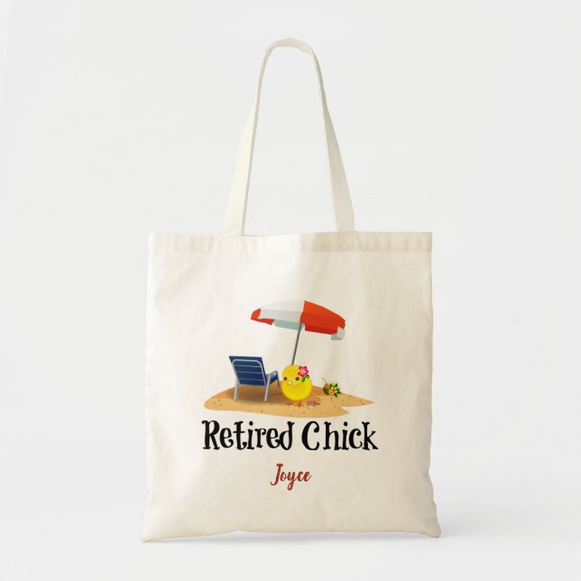 Tote Bag Chick retraité...Personnaliser avec votre propre n (Devant)