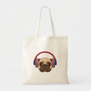 Tote Bag Chien à la musique avec casque