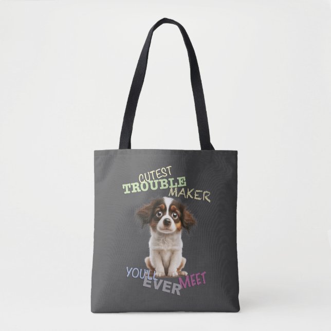 Tote Bag Chien animal de compagnie le plus difficile à tail (Devant)