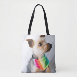 Tote Bag Chien arc-en-ciel Gay pride  Yorkshire Terrier