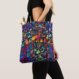 Tote Bag Chien berger allemand GSD -Silhouettes aquarelles