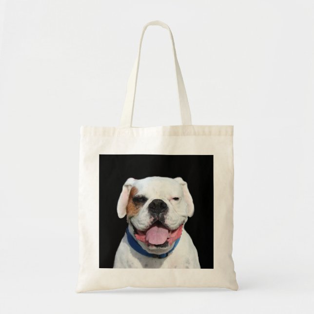 Tote Bag Chien blanc de boxeur (Devant)