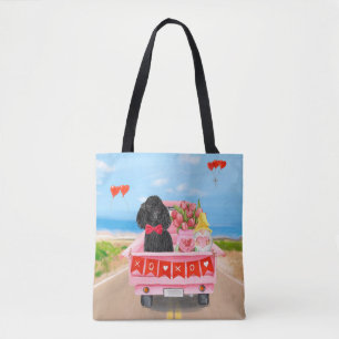 Tote Bag Chien Caniche Camion de la Saint-Valentin Cœurs