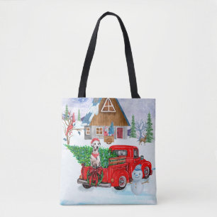 Tote Bag Chien dalmate en livraison de Noël Camion Neige